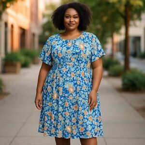 Croft & Barrow Blue Floral‎ Dress